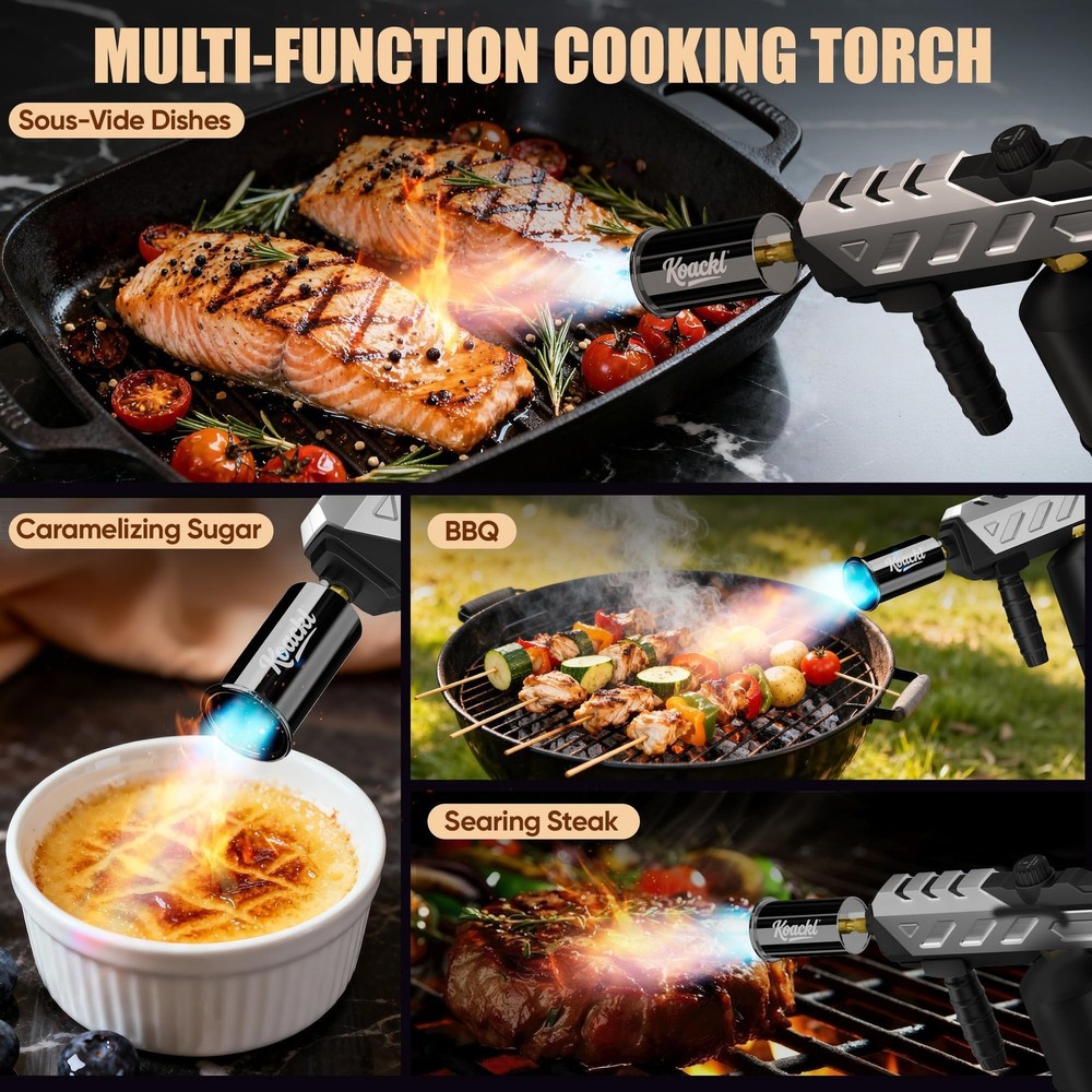 Powerful Propane Torch, Blow Torch with Adjustable Flame, Flamethrower Kitche...
