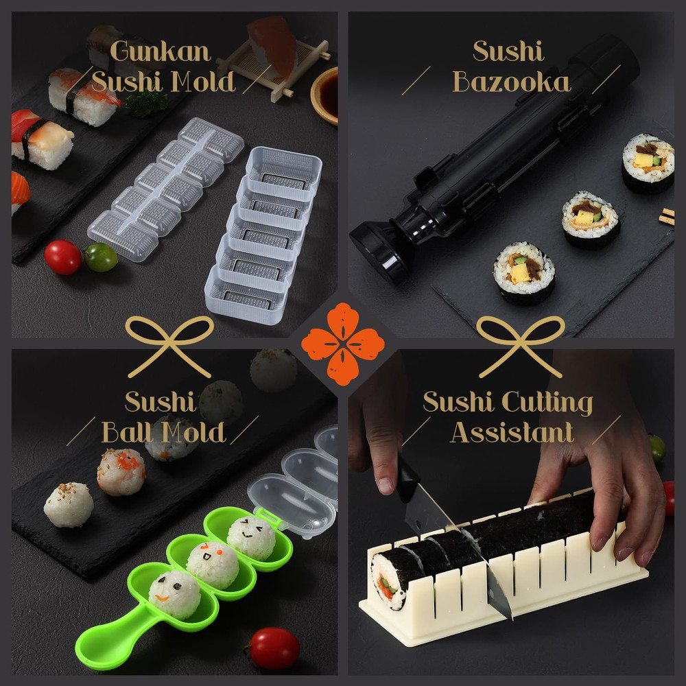 Sushi Making Kit, 27 in 1 Premium Maker, Large size, Beige