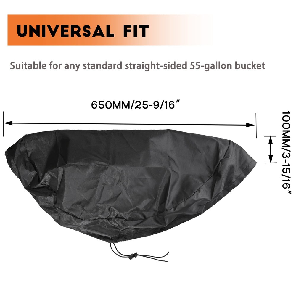 55 Gallon Drum Cover - 2 PACK Stretchable Adjustable Drum Cover with Drawstri...