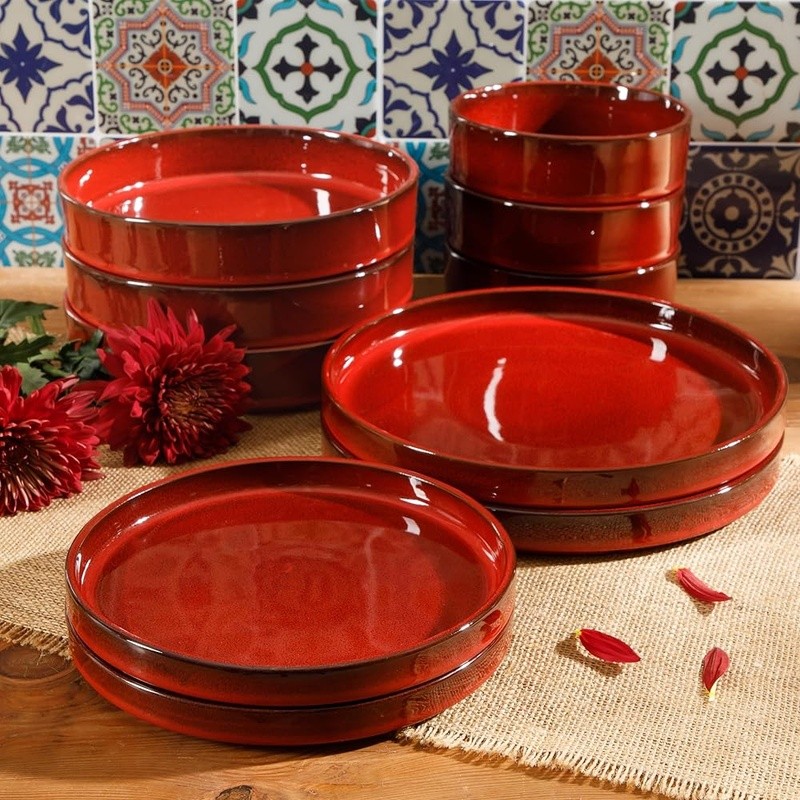 Terracotta Dinnerware Set 4 Eco Friendly Stackable Tableware Dining Essentials