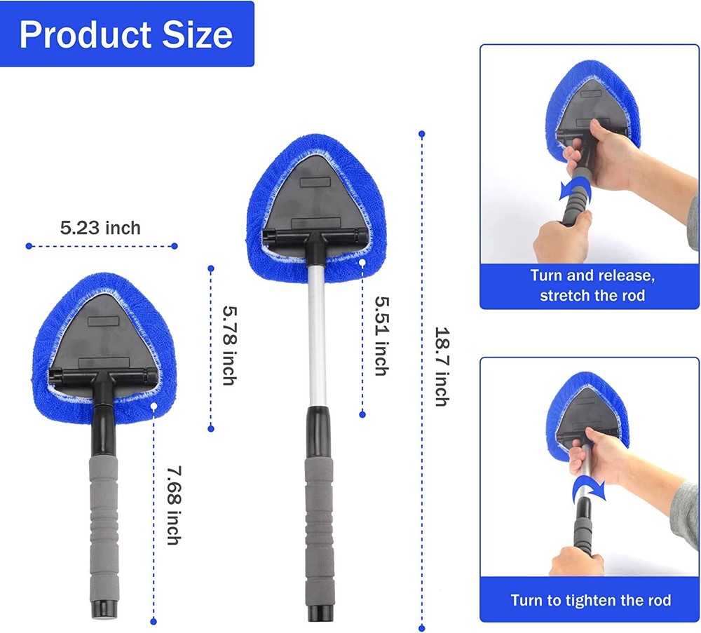 Car Windshield Microfiber Wiper Extendable Brush Window Glass Cleaning Tool