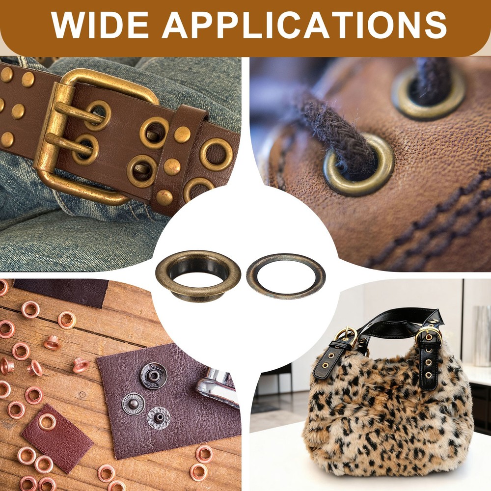 200 Sets Grommets Eyelets, 10mm Brass Self Backing Eyelets, Bronze