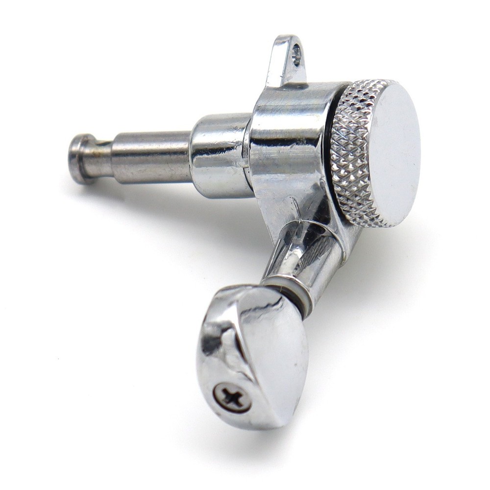 6R inline Guitar Locking Tuners String Tuning Pegs Oval Machine Heads Silver