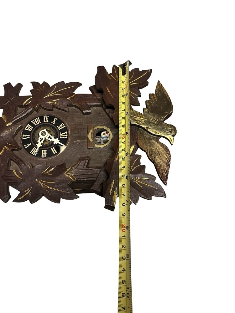 Vintage Germany 1 Day Black Forest Cuckoo Clock Bird Leafs EMPTY NO CLOCK