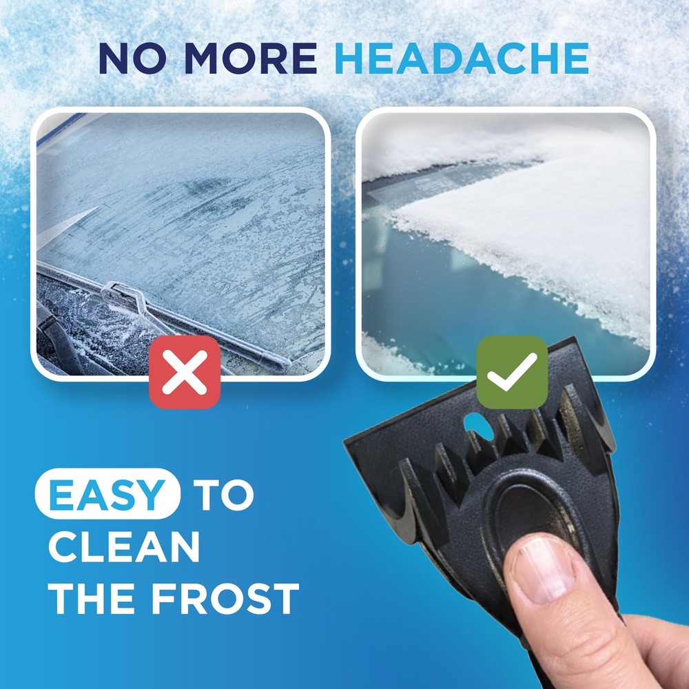 Ice Scraper For Car Windshield Windows Reinforced Plastic Handle Chisel Side