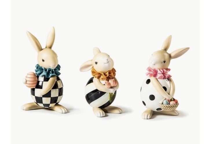 Mackenzie Childs Spring Fling Rabbit Trio