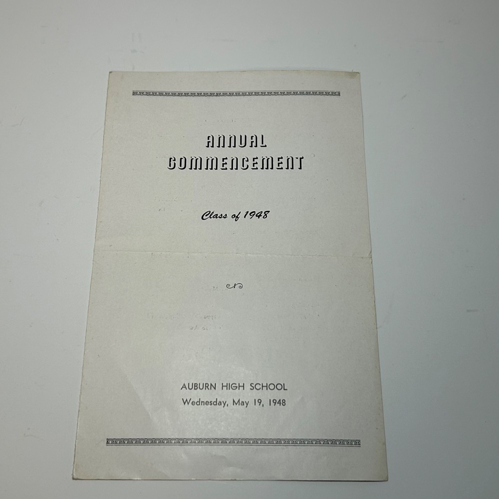 1948 Commencement Program Auburn High School Dekalb Co IN Original