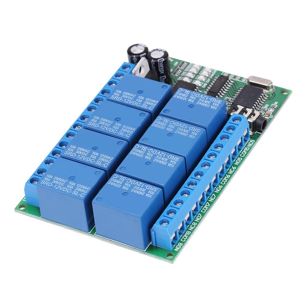 DC 12V 8CH DTMF Relay Phone Voice Decoder Remote Controller Switch Module Hot↑