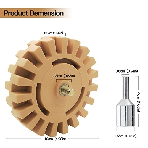 Rubber Eraser Wheel, Decal and Adhesive Remover Tool, Remove Grooved 2 PCS