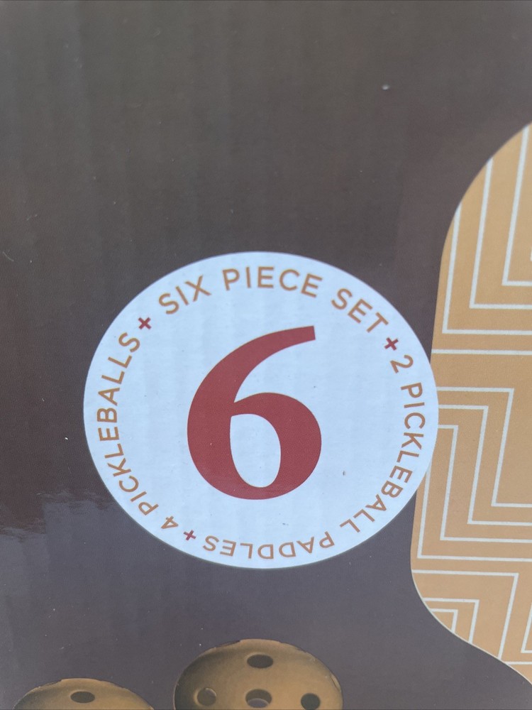 Six Piece Pickleball Set Includes 2 Paddle 4 Balls