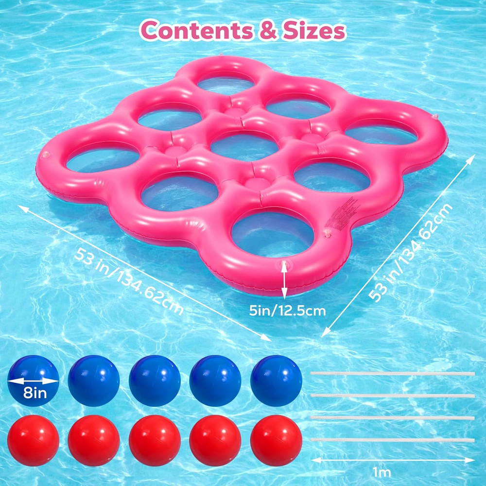 MoKo Pool Tic-Tac-Toe Float Game Set 10 Balls 2-10P