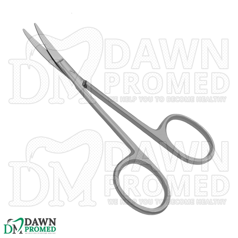 6 Pcs Iris Scissors 3.5” Curved Round Pattern Dental Veterinary Surgical Set