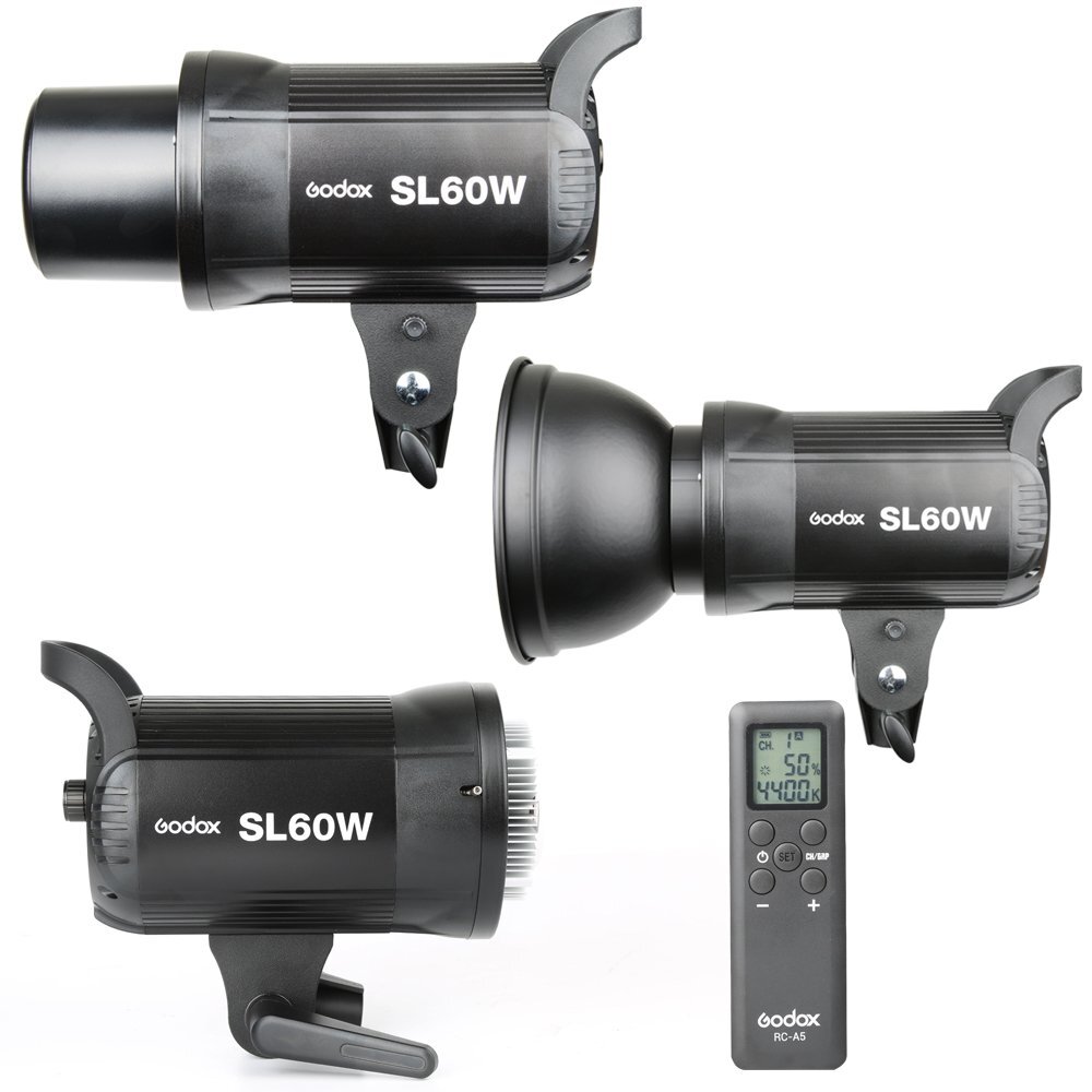 US Godox SL-60W 5600K LED Video Continuous Light+95cm Grid Softbox 2m Stand Kit