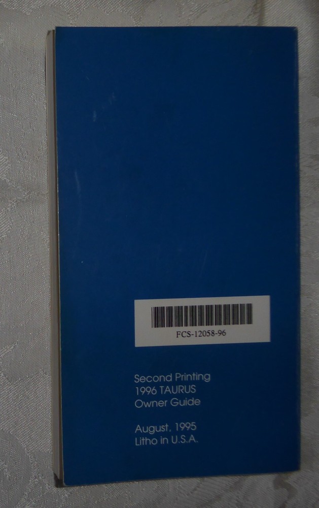 1996 Ford Taurus Owner’s Guide