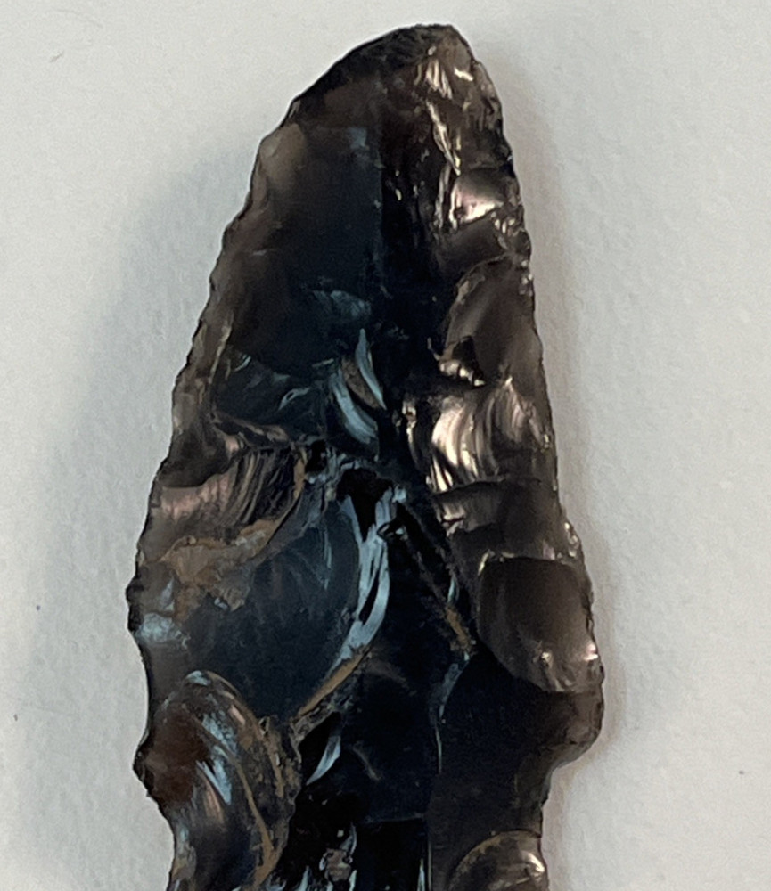 Obsidian Black Arrowhead Spearhead - Age Unknown