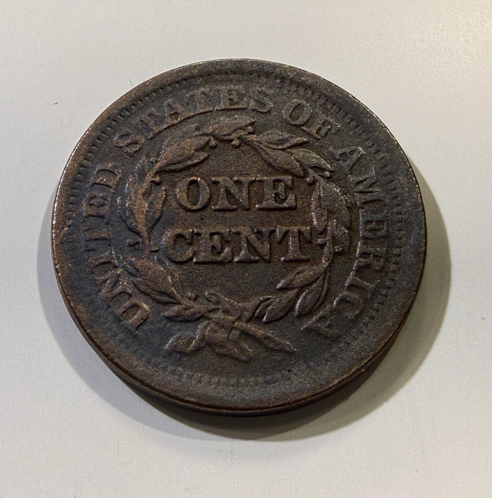 1852 BRAIDED HAIR LARGE CENT AU