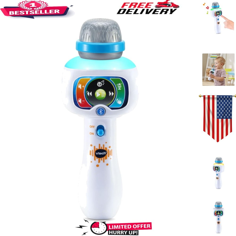 Interactive Kids Karaoke Microphone - Wireless, Bluetooth & 5 Voice Effects