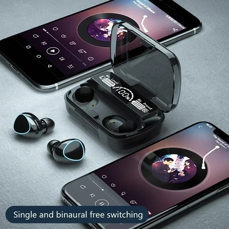 TWS Bluetooth Earbuds Waterproof Bluetooth 5.1 Headset Noise Cancelling Wireless