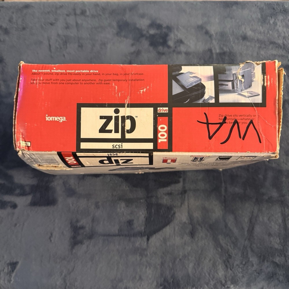 Vintage Iomega Zip External 100MB Drive Parallel Port PC -Open Box Powers On CIB