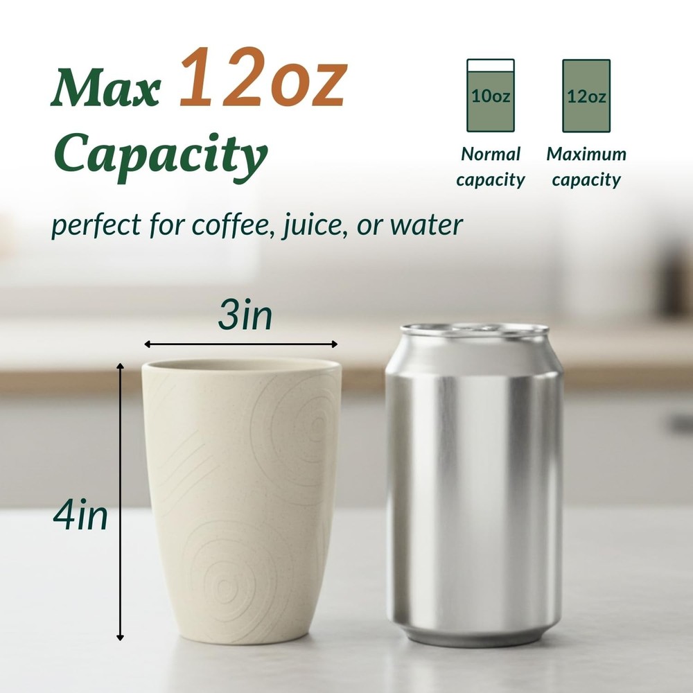 Plastic Cups Alternatives Unbreakable Drinking Glasses Wheat Straw Cup Sets f...