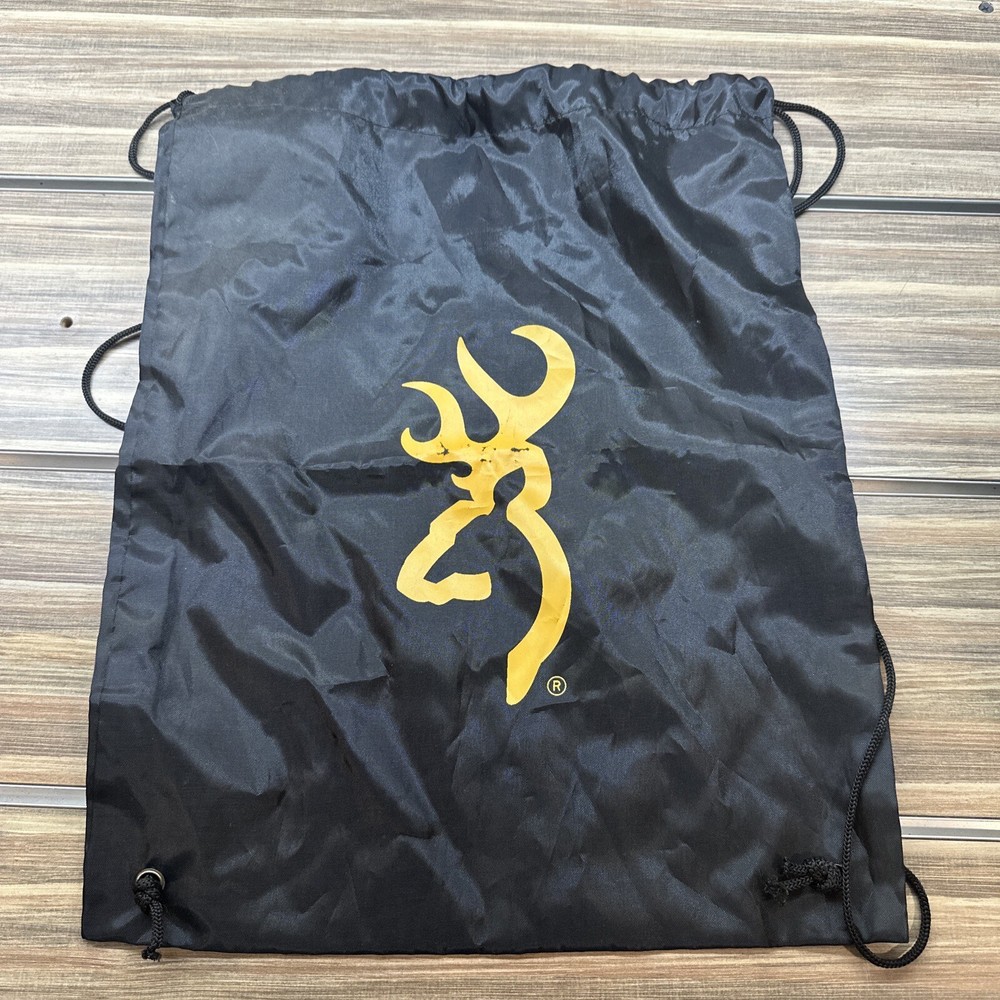 Browning Tote Bag Black Drawstring with Yellow Logo