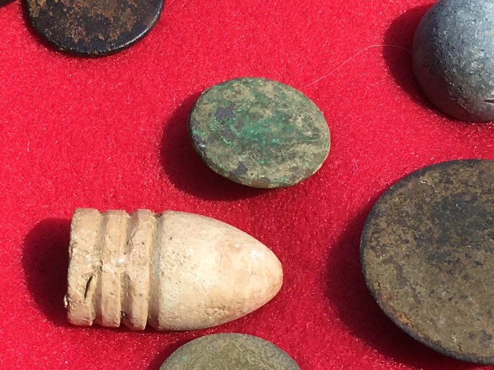 Civil War Relics Display Box, Genuine Artifacts - Richmond, Va