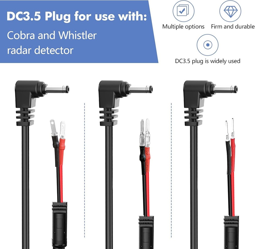 Radar Detector Hardwire Power Cord,Rearview Mirror Plug Cable,with Inline Fus...