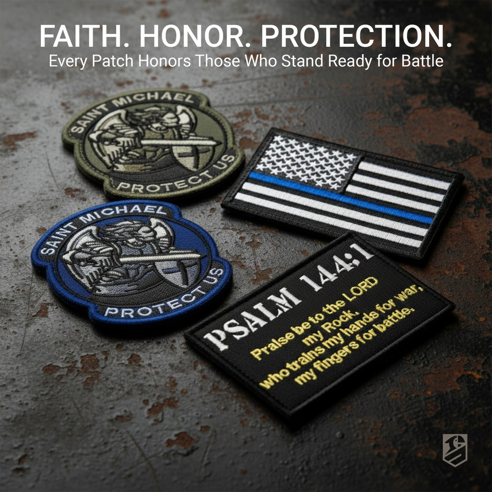 2Pcs Saint Michael Patch, Embroidered Hook & Loop Morale Military St Michael