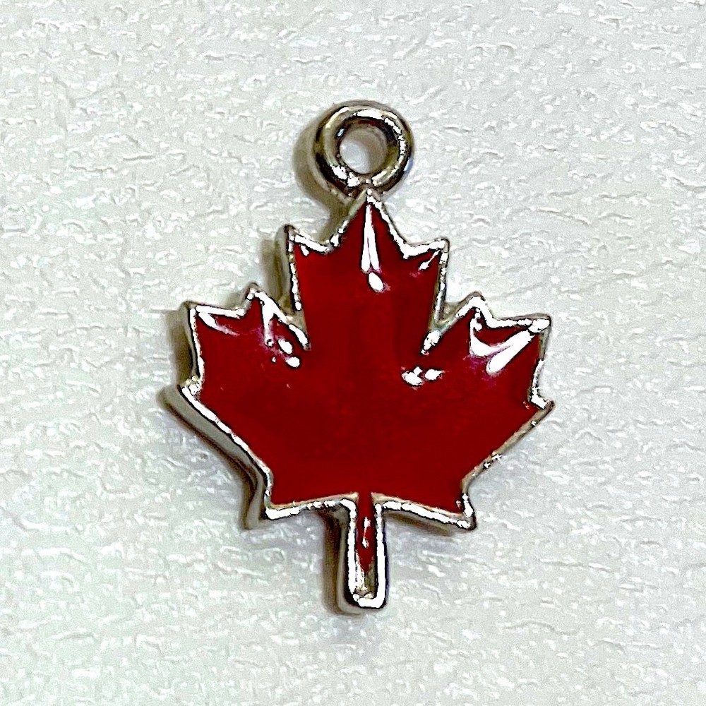 Red Maple Leaf Charm NEW