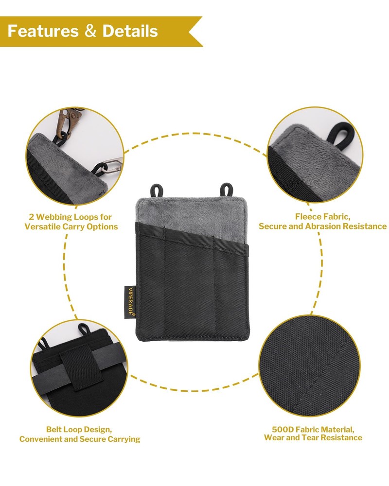 VIPERADE Slim EDC Pouch: Compact Organizer for Knife, Pen, & Mini Tools - Black