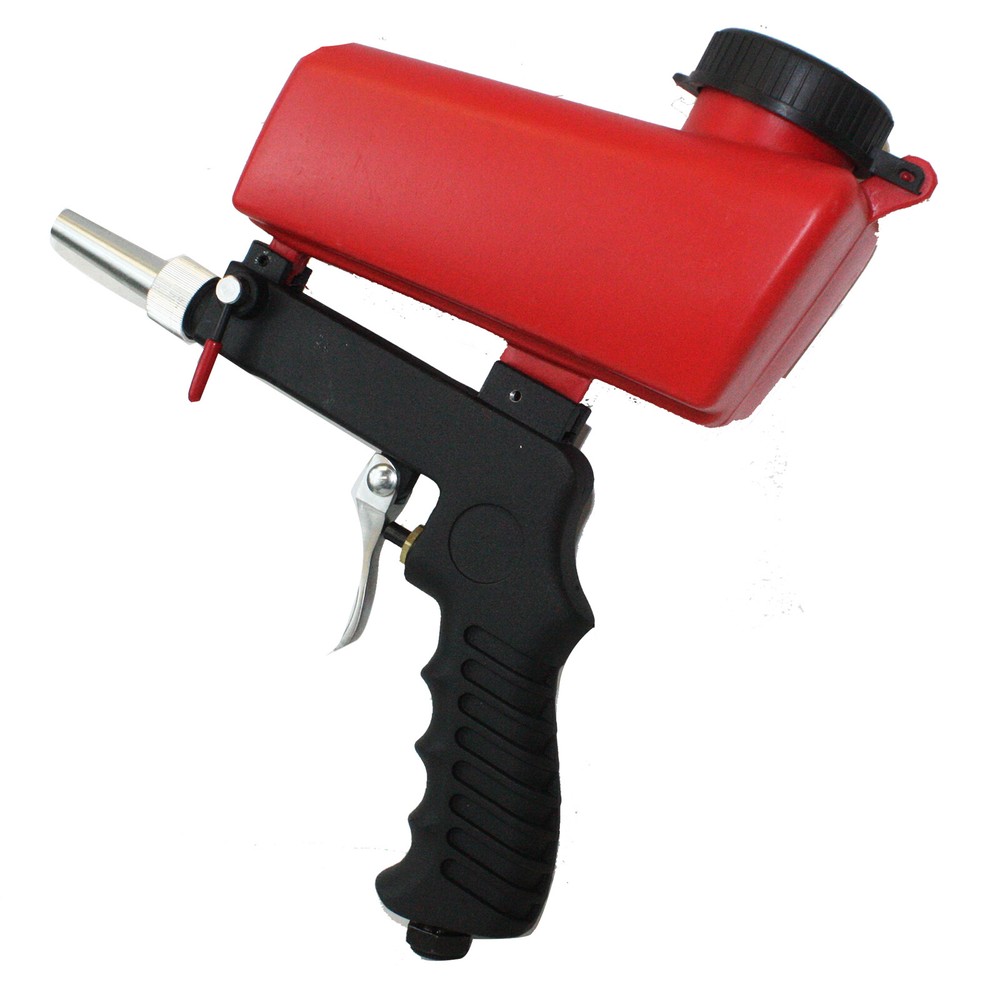 Abrasive Gravity Feed Air Sand Blaster Handheld Gun Replaceable Steel Nozzle