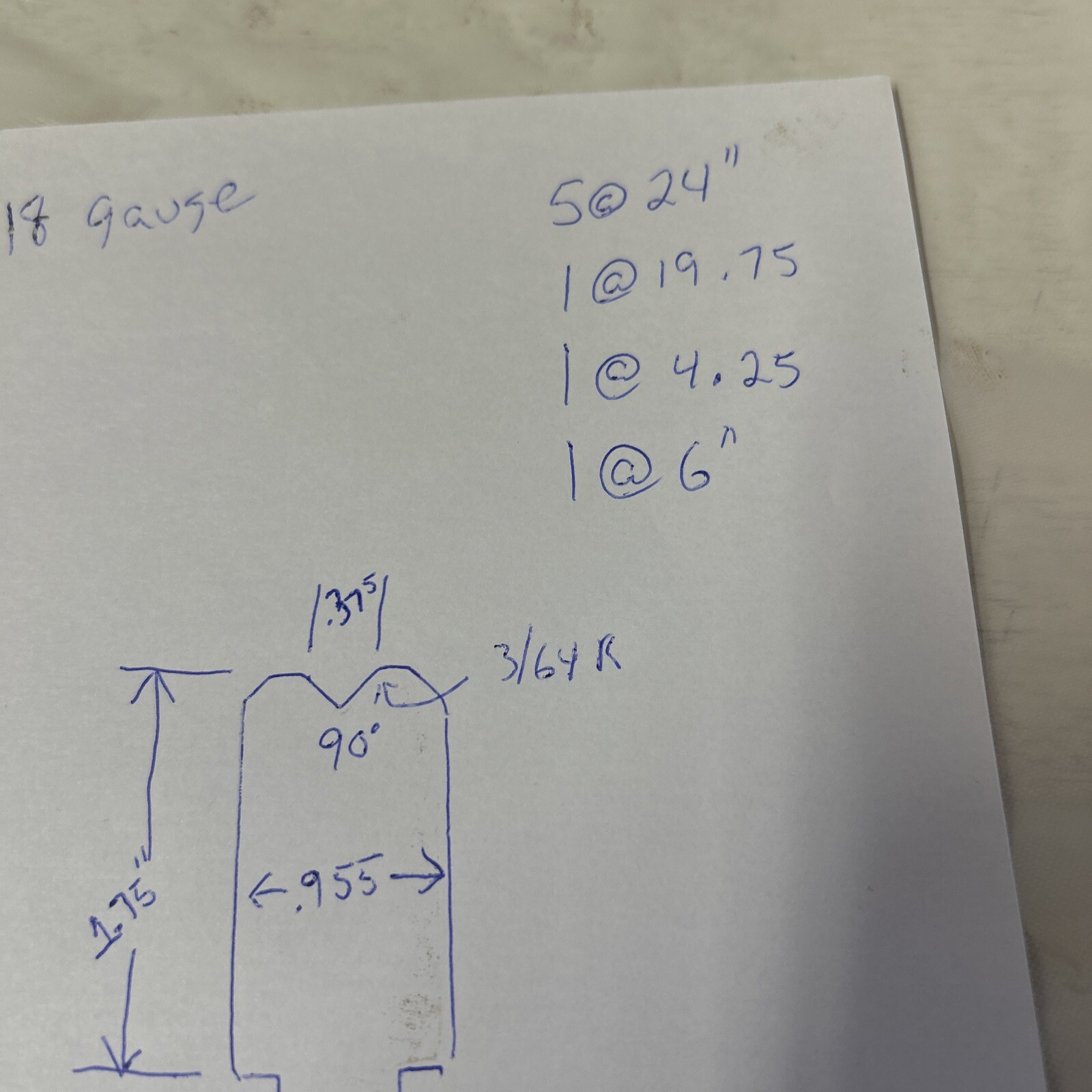 3/8” V Opening Bottom Die, 2’-12’ Long, 18 Gauge Bottom Die, .375”v, No.2-3/8”.