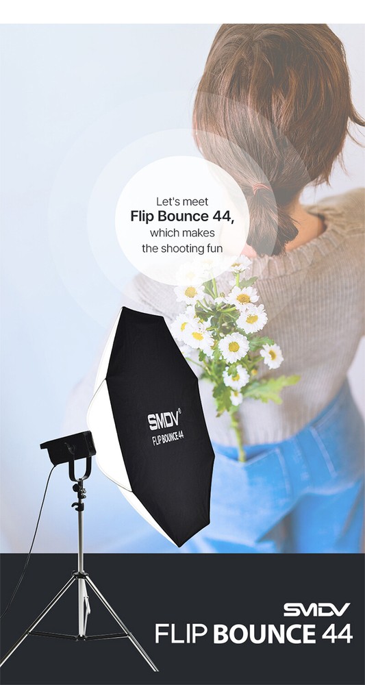 SMDV FLIP BOUNCE 44 w/ Bag /Studio Photography Top Light Diffuser Ceiling Effect