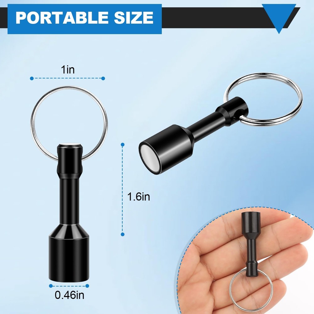 VSKIZ Keychain Magnet for Testing Brass, Pocket Key 2 Pack, Black
