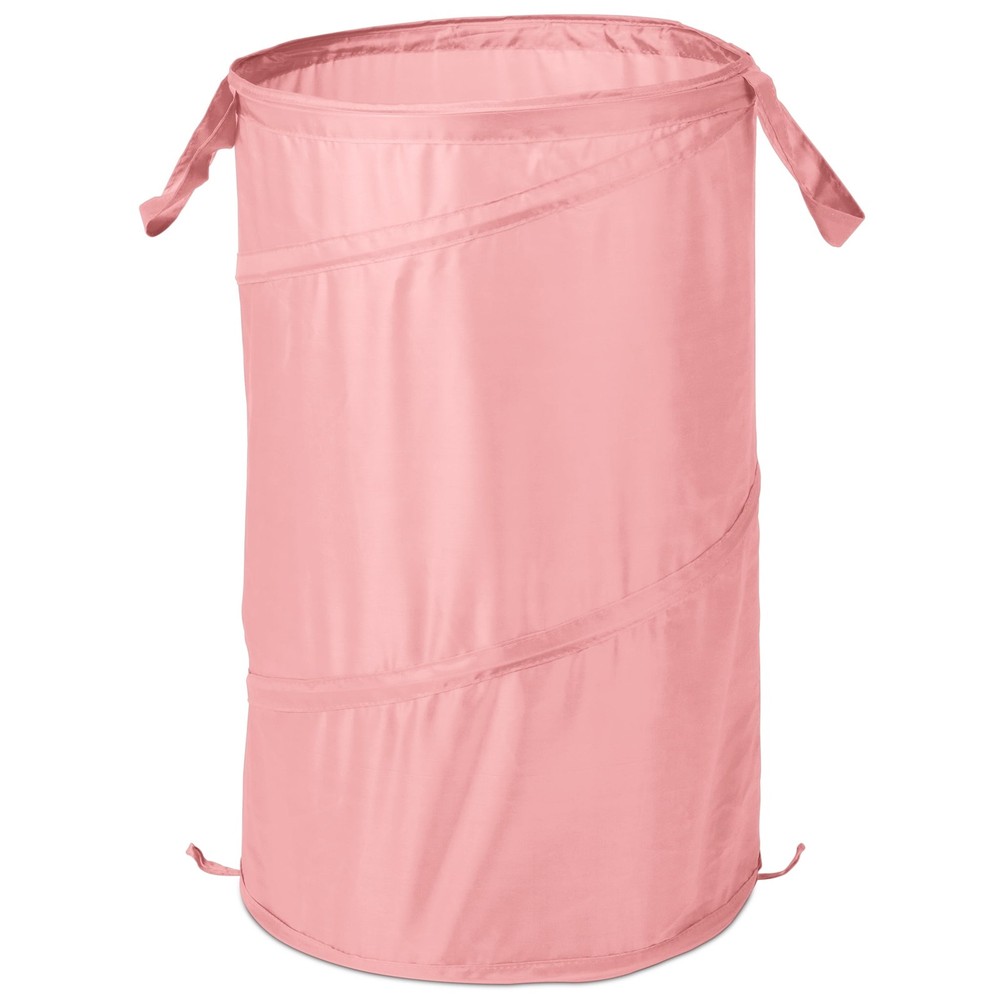 Pop-Up Spiral Polyester Laundry Hamper Pink Adult