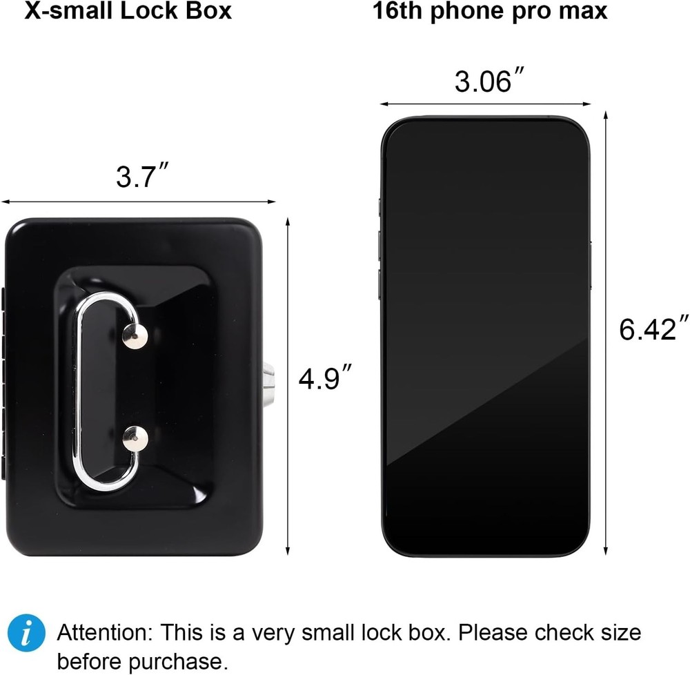 Key-Controlled Black Cash Box - Small Size for Personal Security & Convenience
