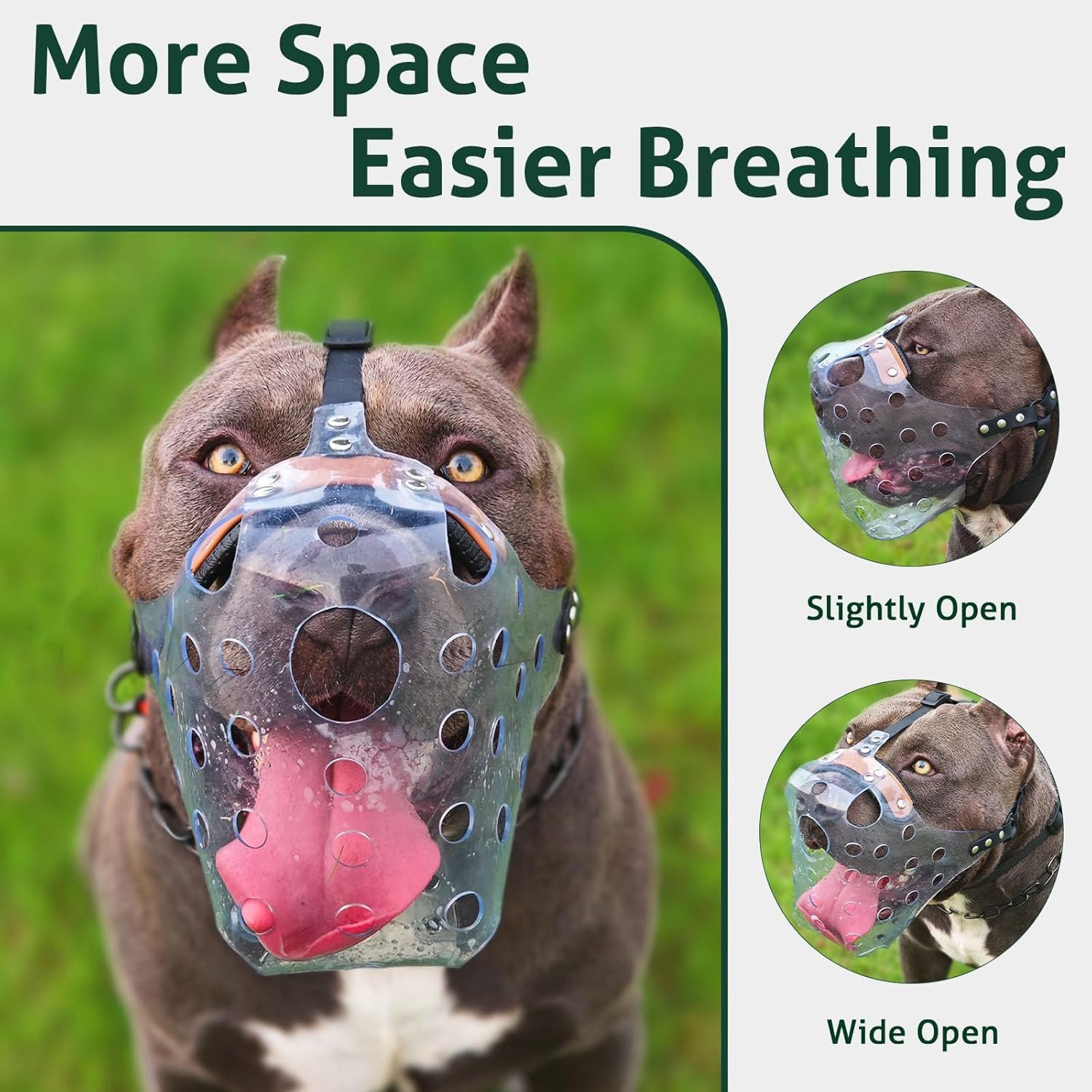 Pitbull Muzzle, Basket Muzzle for Large Dogs Rottweiler to Prevent Biting Che...