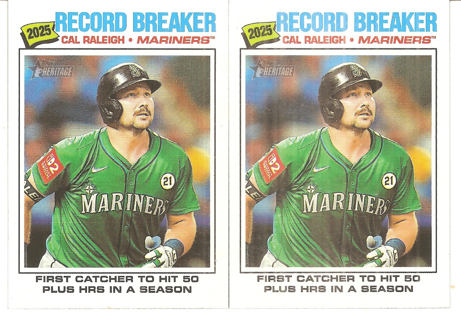 2 CARD 2026 TOPPS HERITAGE CAL RALEIGH BASEBALL CARD LOT #231