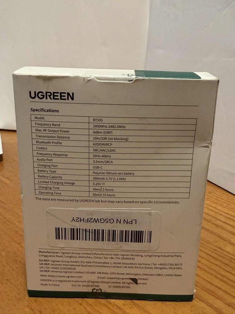 UGREEN Bluetooth Receiver with LDAC, Hi-Res Wireless Audio Adapter