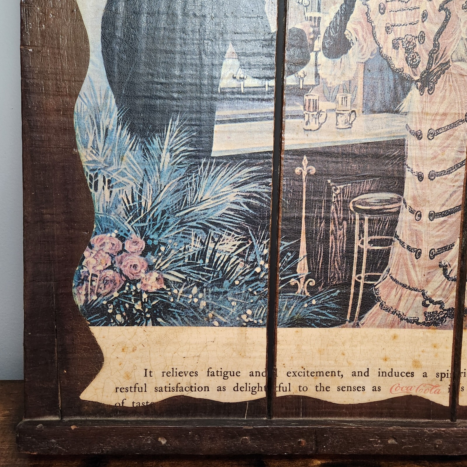 Vintage Coca Cola Sign "After The Theater Drink A Glass of Coca Cola 5c"