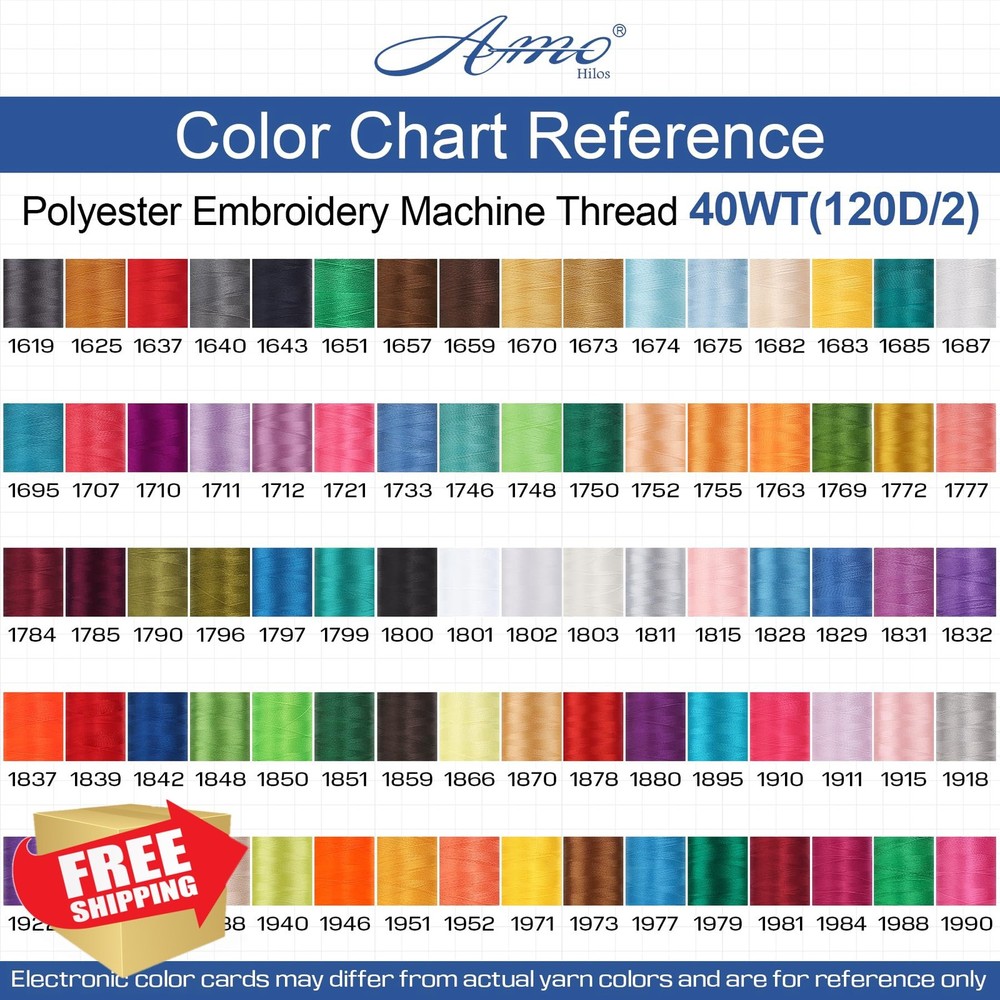 AMOHilos 40WT Polyester Embroidery Thread 4000M Spool Cyan-1695