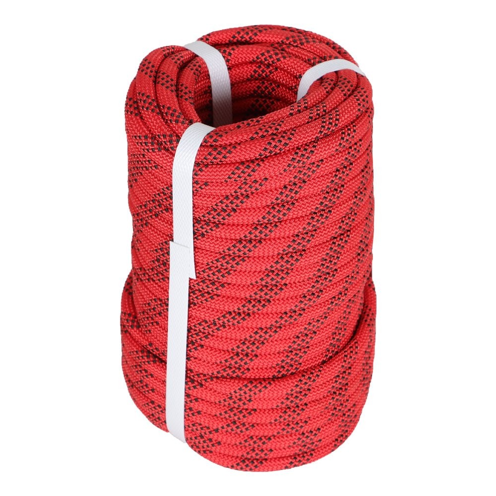 3/8" × 100' Braid Polyester Rope Arborist Tree Rope 3520Lbs Red & Black