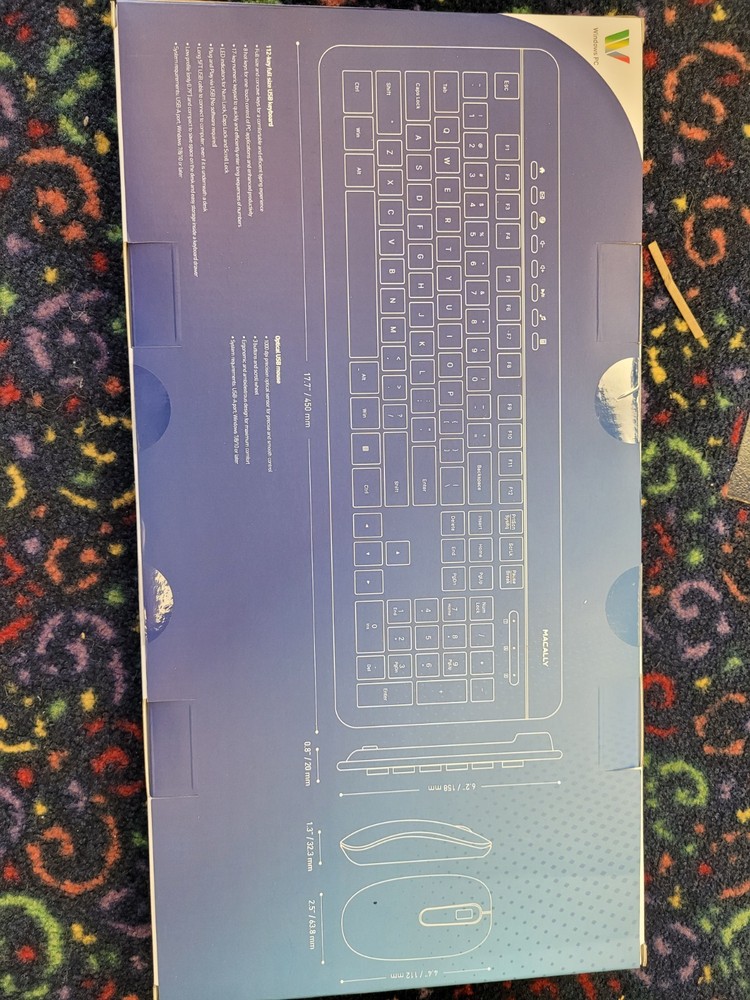 Macally Wired Keyboard and Mouse Combo - Plug & Play USB Keyboard and Mouse Comb