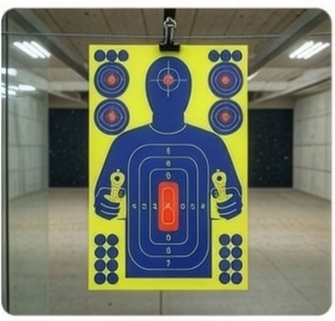 Reactive Splatter Shooting/Range Targets Burst - 12'' x 18'' - 6 Bullseye Areas