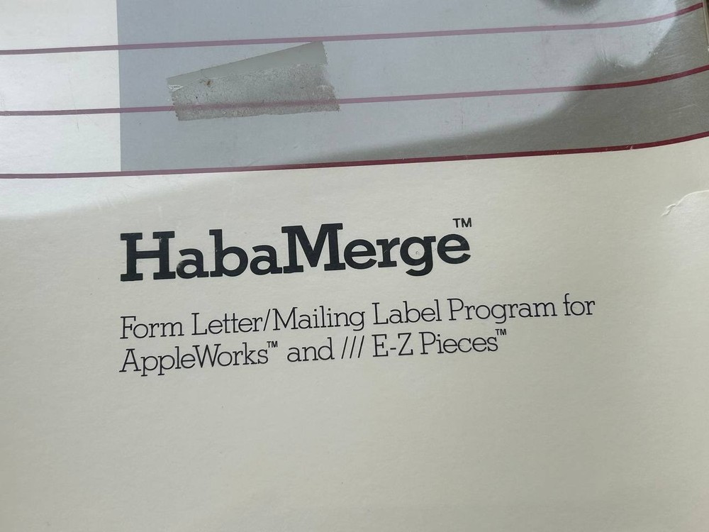 HabaMerge software, Form Lette/mailing Label Program for AppleWorks Macintosh