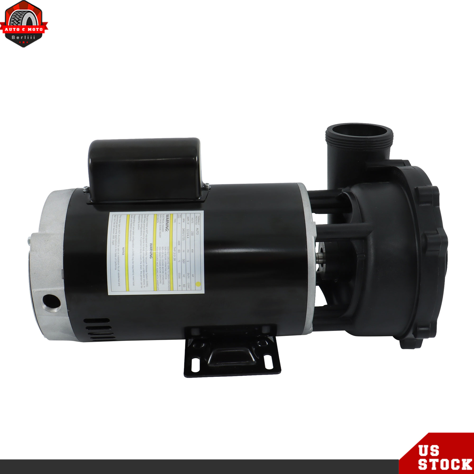 3721621-1D Plastics Executive 56 Frame 4 HP Spa Pump, 230-Volt Swimming Hot Tubs