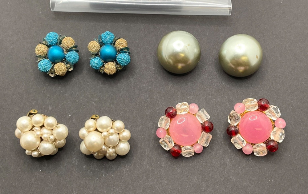 Vintage earrings JAPAN 4 pair J12