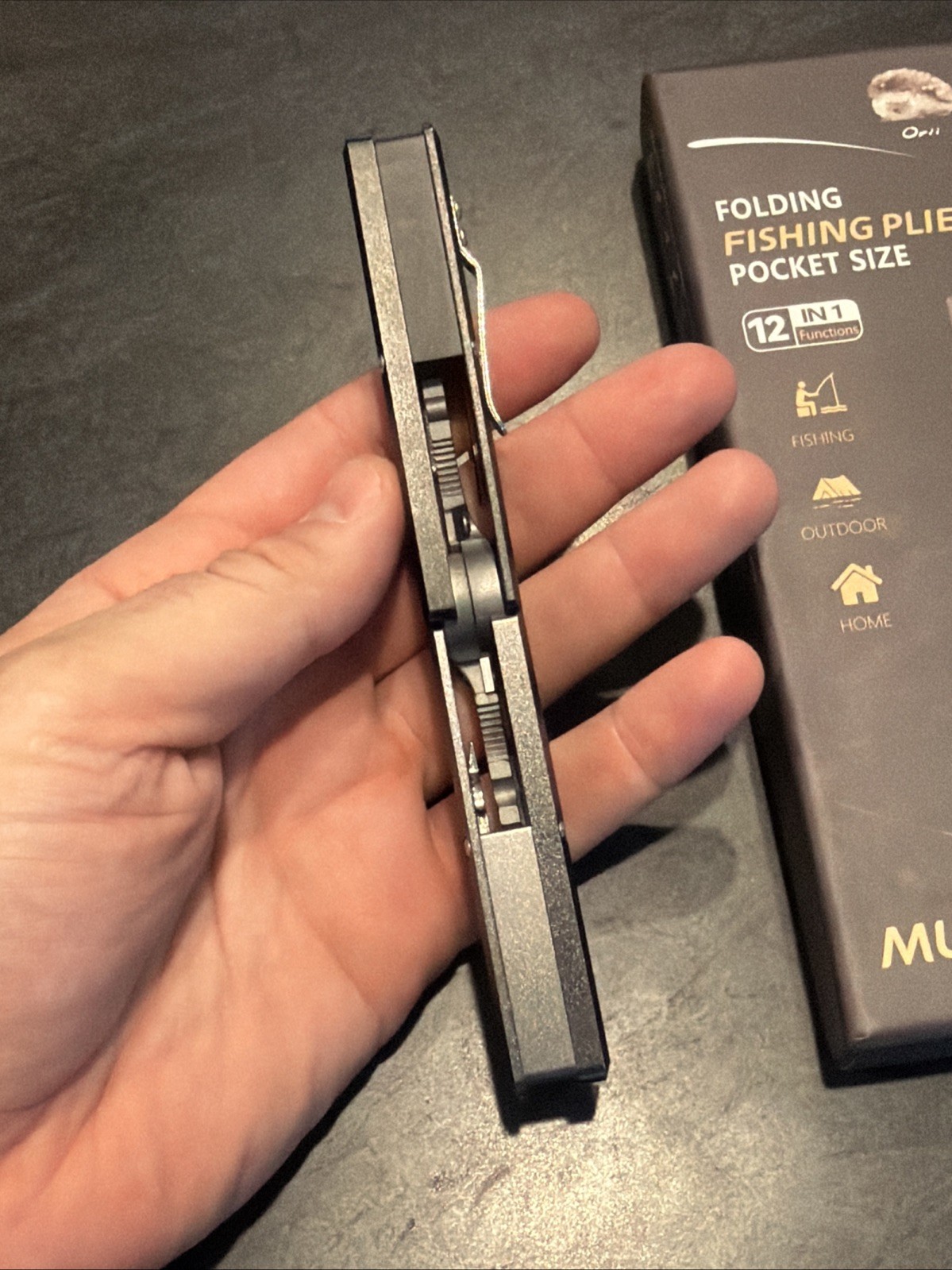 12-in-1 Pen-Sized Folding Fishing Pliers, Marine-Grade Stainless Steel Profes...