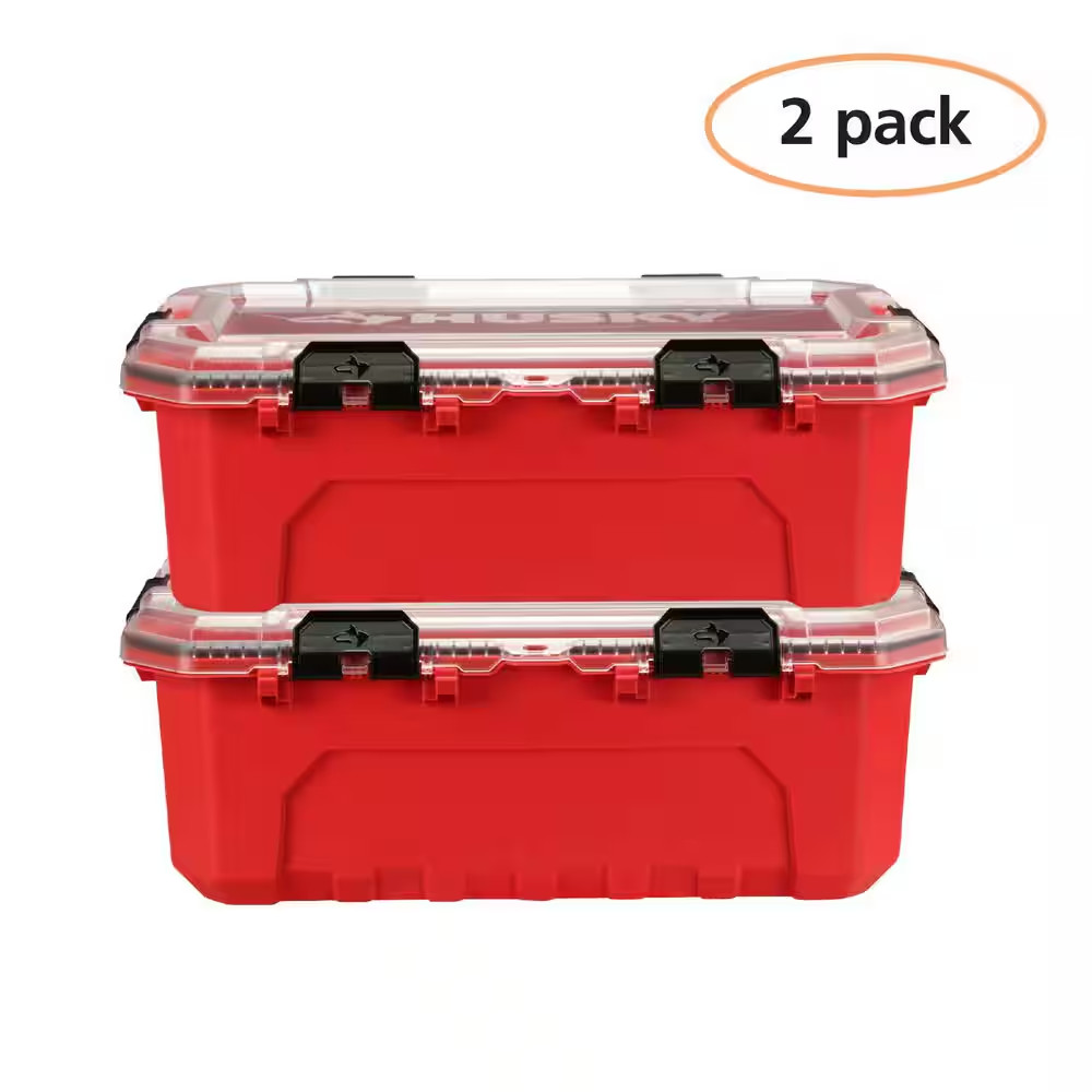 12 Gal. Professional Heavy Duty Waterproof Stackable Plastic Storage Container w