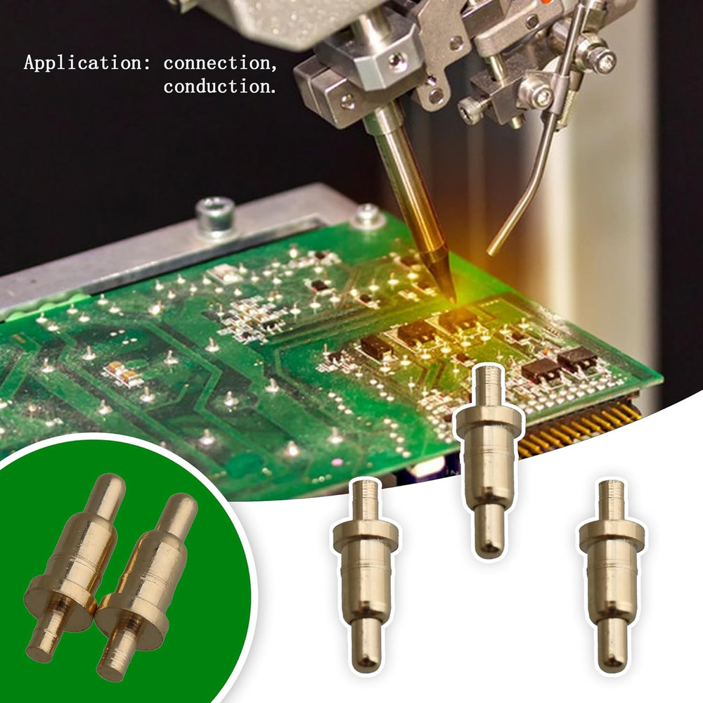 Copper Spring Pogo Pins with Gold Plating, 100-Pack Replacement Probes